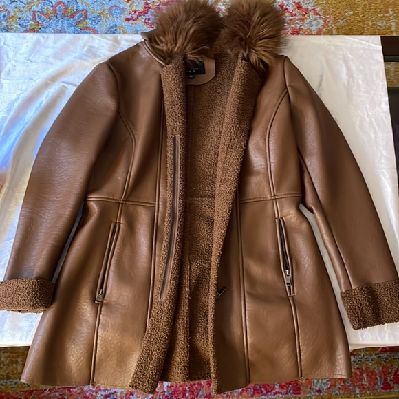 Beautiful Chocolate Brown Fall Jacket with Fur Hood!! - Picture 6 of 9
